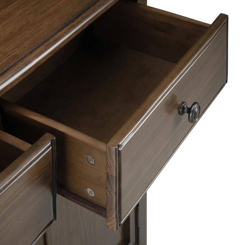 Simpli Home Connaught 40"W Solid Wood 2-Shelf Entryway Storage Cabinet with 2 Storage Drawers & Reviews | Wayfair