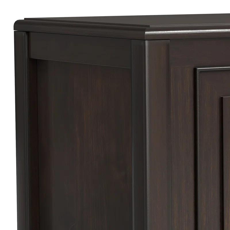 Simpli Home Connaught 36"W Solid Wood Small Storage Bench Trunk with Lift-Top Lid and Dual Storage Compartments