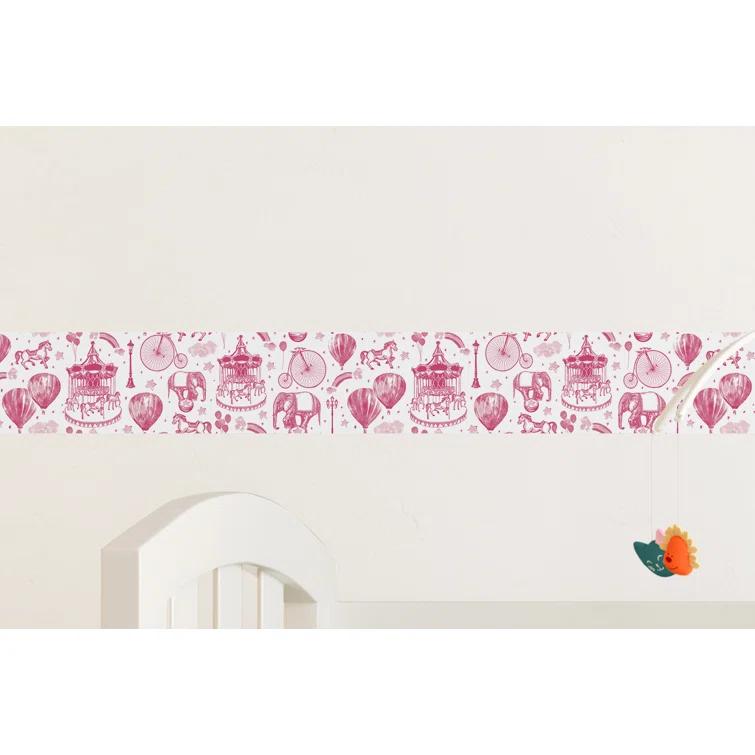 Tempaper Carnival Toile Peel and Stick Wallpaper Border, 6" x 15