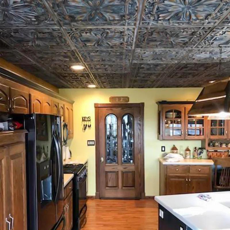 FromPlainToBeautifulInHours Milan 24'' L x 24'' W Textured PVC Drop-In & Glue Up Ceiling Tile Ceiling Tile (Set of 10)