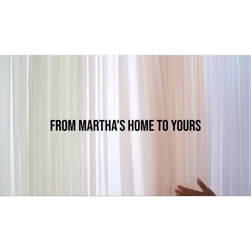 Martha Stewart Naples Chenille Solid Semi-Sheer Rod Pocket Curtain Panels (Set of 2)