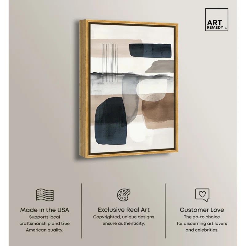 Art Remedy Shapes Abstracts " Layers Of Depth " by Art Remedy on Canvas