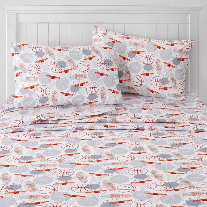 Sweet Home Collection Basketball Bed Sheet Set