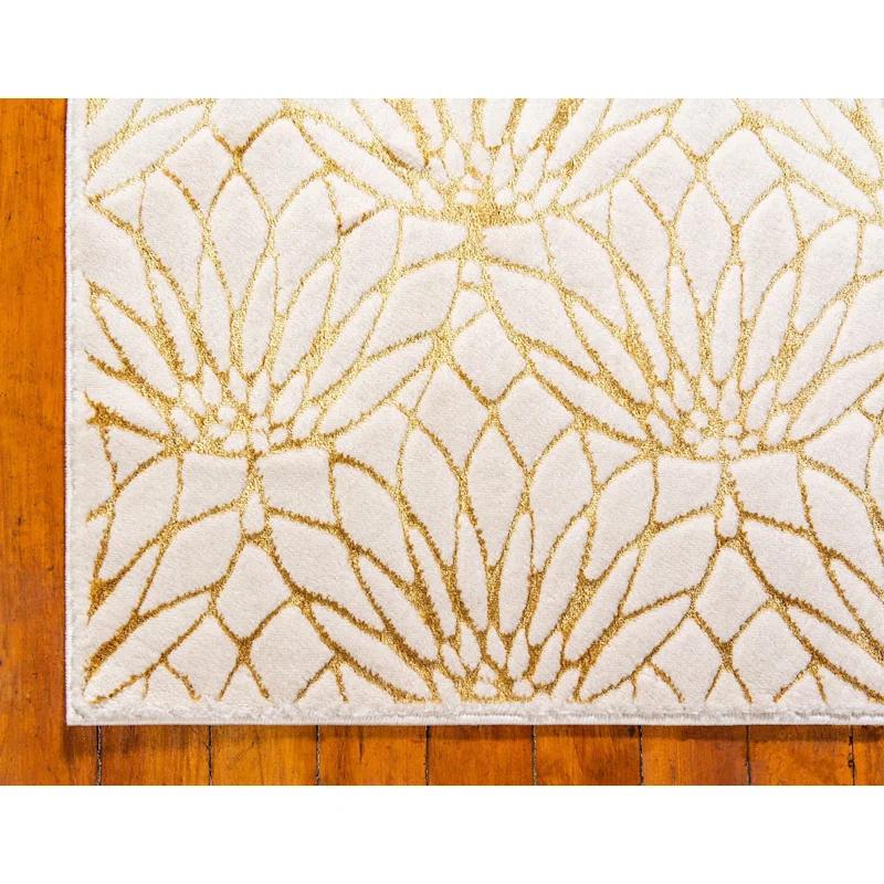 Marilyn Monroe Glitzy Geometric Ivory/Gold Area Rug & Reviews | Wayfair