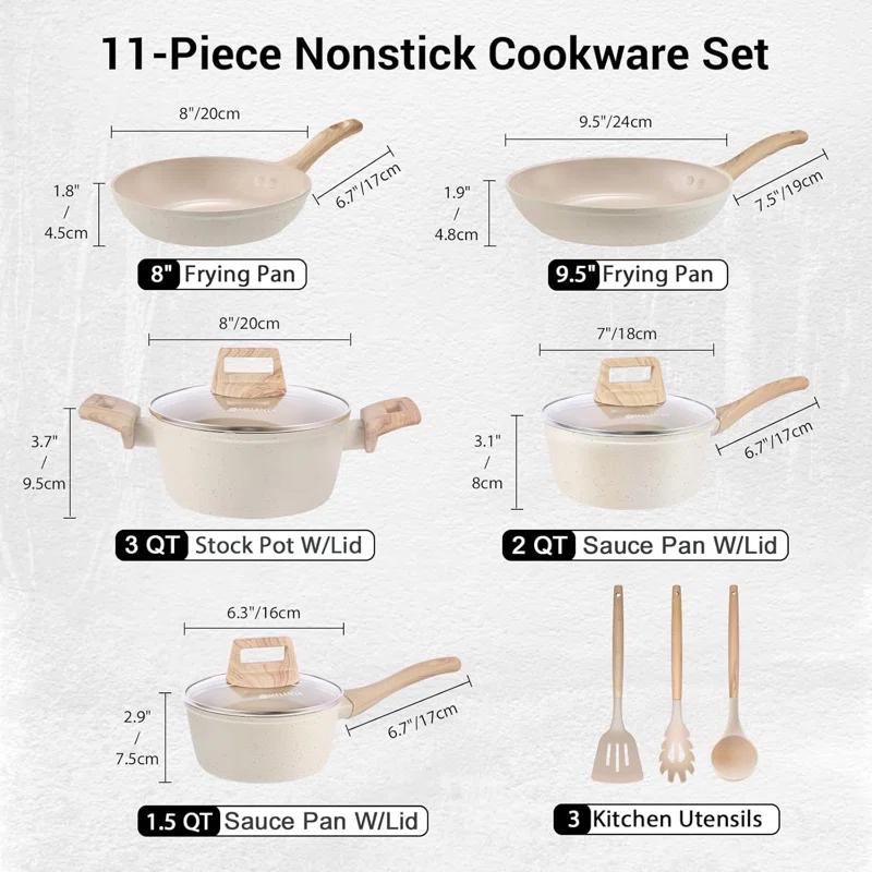 Kazoo 11 - Piece Aluminum Cookware Set