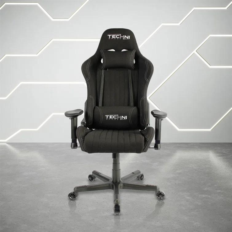 Techni Sport Techni Sport Adjustable Reclining Ergonomic Swiveling PC & Racing Game Chair in Black
