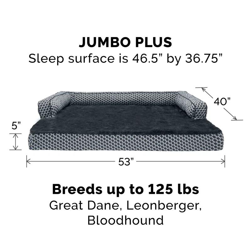 FurHaven Plush & Diamond Décor Comfy Couch Pet Bed