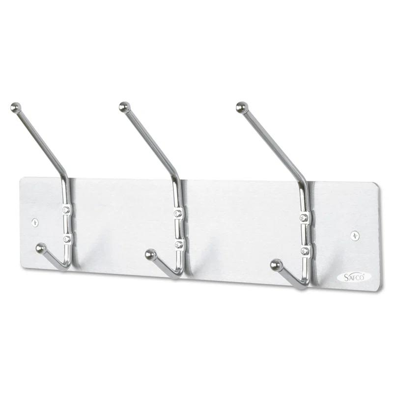 3 Hook Ball-Tipped Double-Hook Wall Mounted Coat Rack