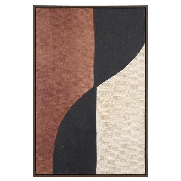 Meet Me Halfway 24" x 36" Burnt Orange and Black Abstract Canvas Art