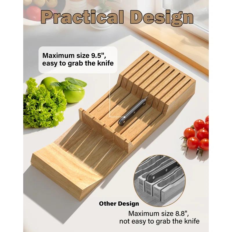 Cook N Home Cook N Home In-drawer Knife Block Organizer, 9-Slot Kitchen Knife Storage Holder