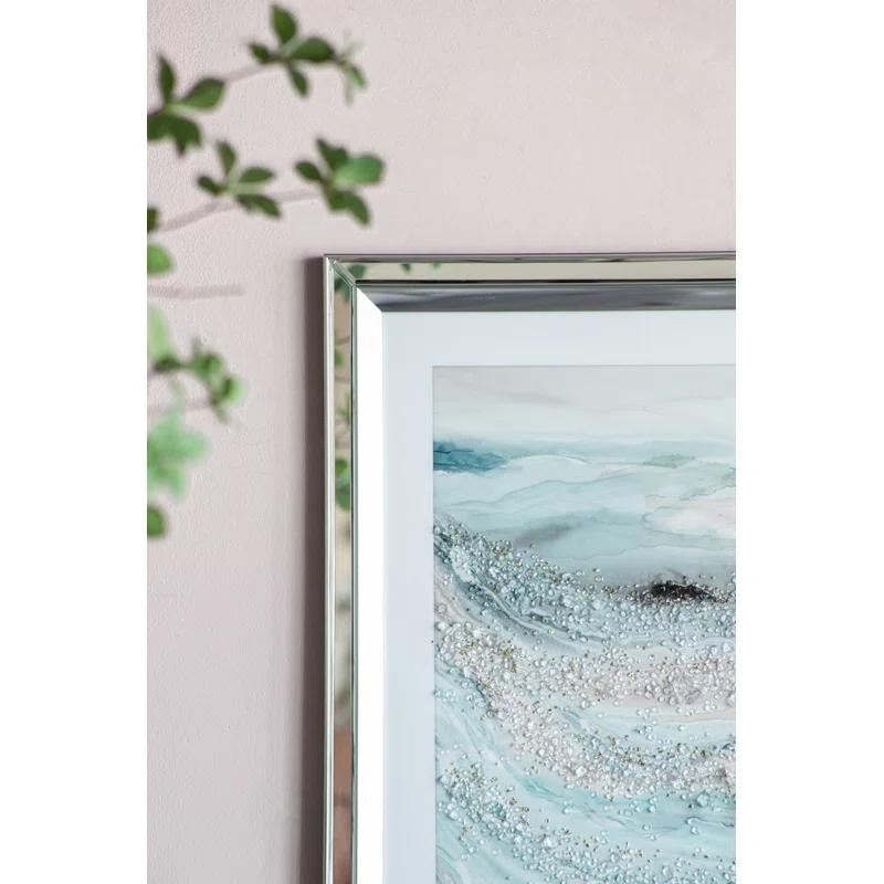 A&B Home Aurora Crystal Mirror Framed Wall Art - Set Of 2 -  23.5" X 31.5" - Blue/White/Beige (Set of 2)