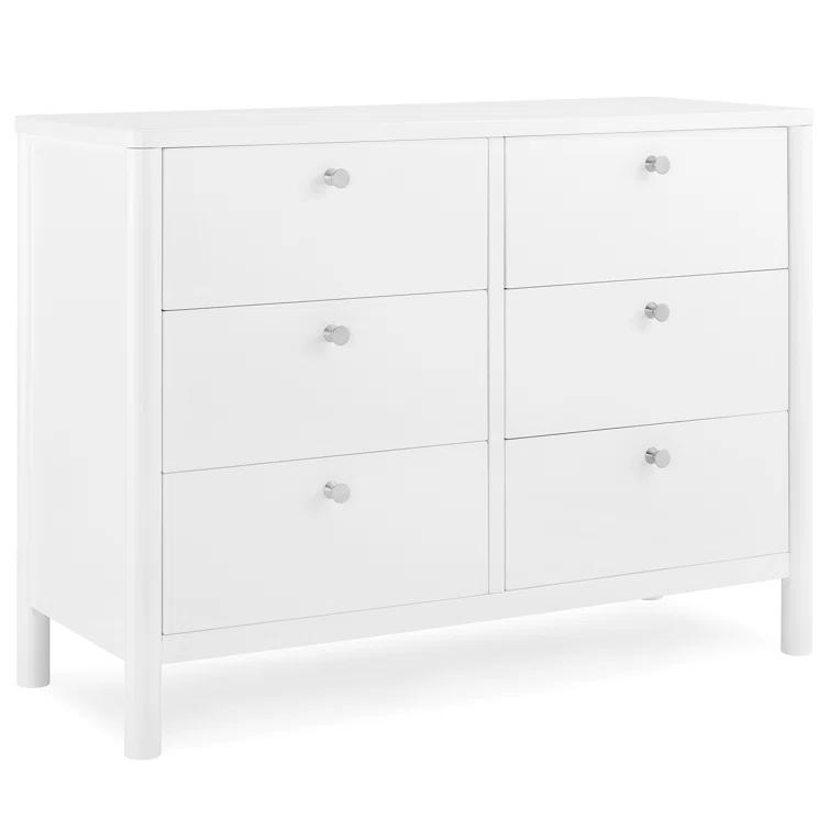 Delta Children Delta Children Brooks 6 Drawer Dresser With Interlocking Drawers (Includes 3 Sets Of Knobs – Choose From Natural, Brushed Nickel & Melted Bronze), Bianca