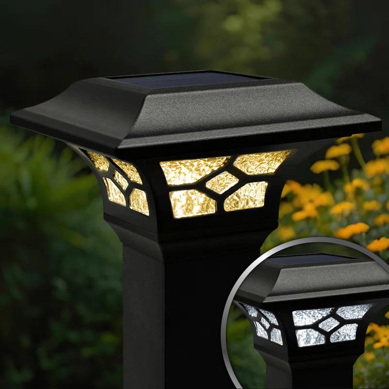 Classy Caps Low Voltage Integrated LED Aluuminum Fence Post Cap Light 2.5 In. X 2.5 In. with Base Adapter Included