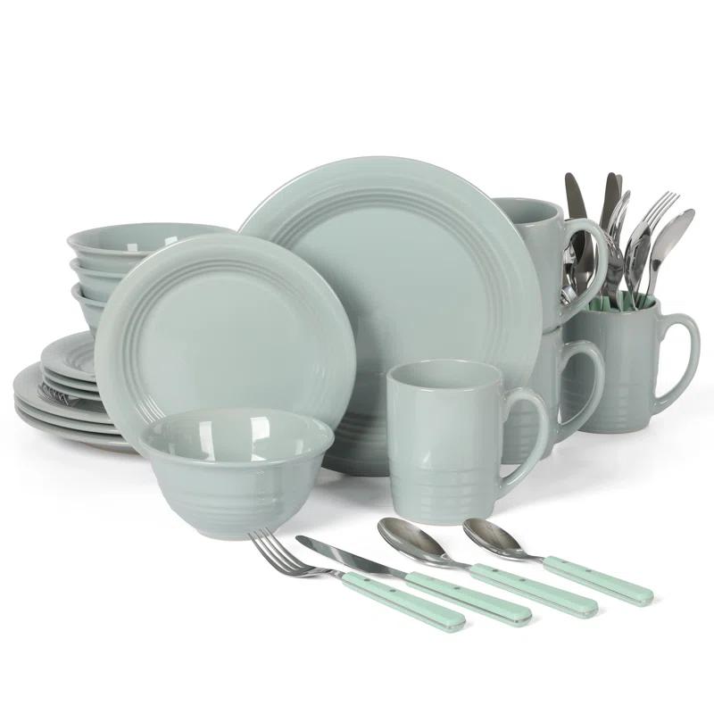 Martha Stewart Martha Stewart 32-Piece Combo Set Stoneware Dinnerware Set - Service for 4