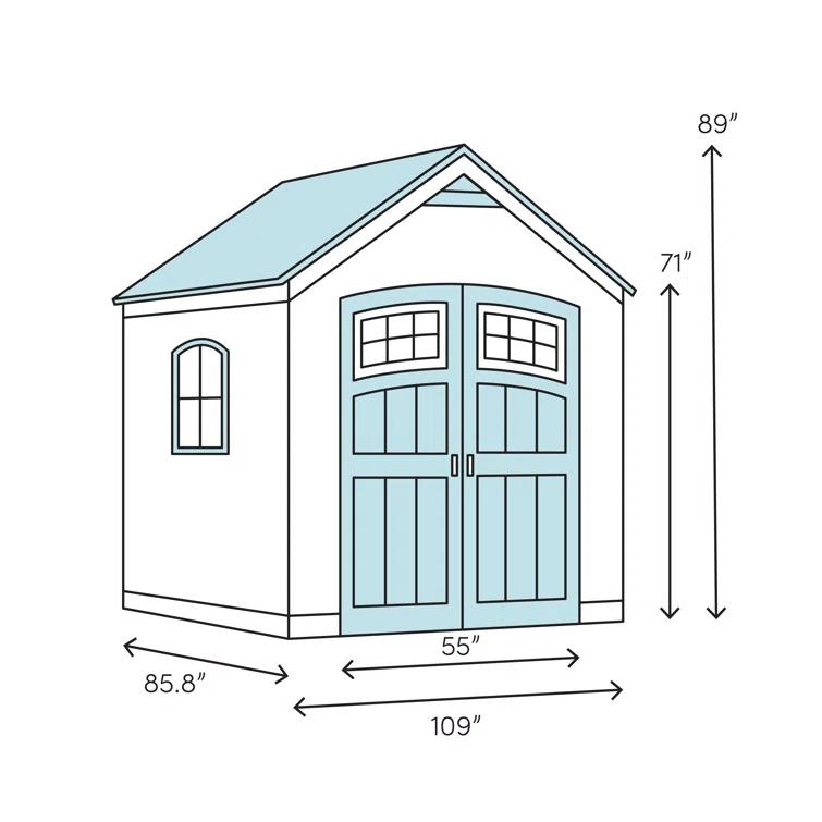 Keter Keter Artisan 9x7 ft. Modern Durable Resin Outdoor Storage Shed With Floor and Double Doors for Garden Patio Furniture and Tools, Grey