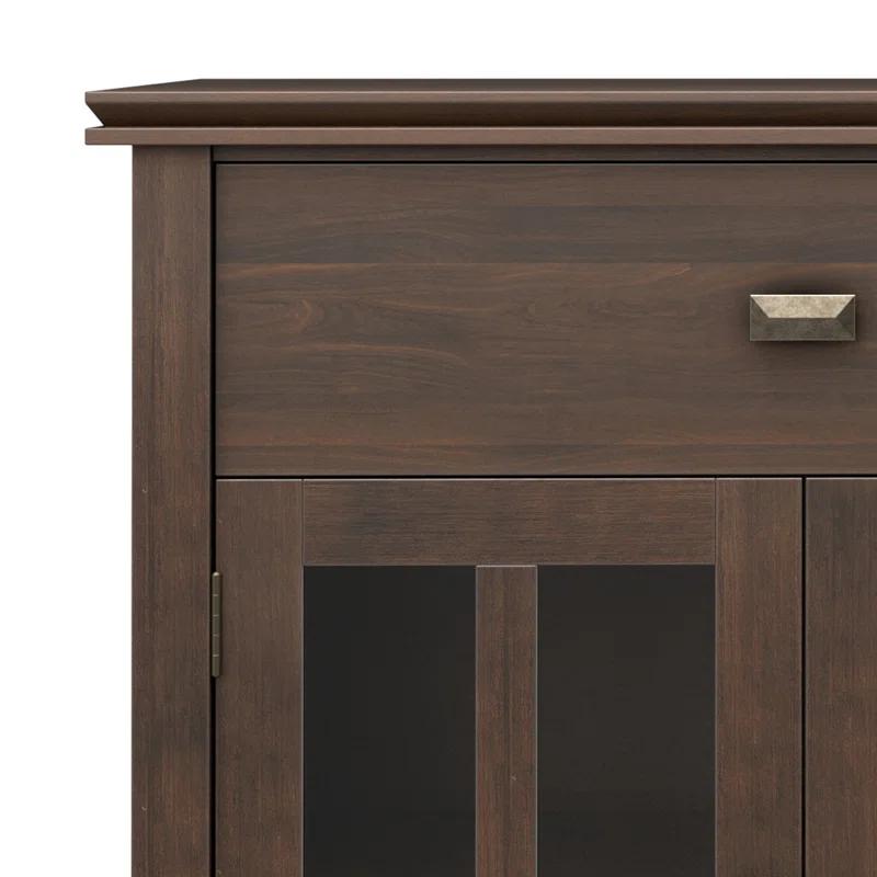 Simpli Home Artisan Solid Wood Large 4-Door Sideboard Buffet, Transitional-Style Storage Cabinet For The Dining Room, Kitchen, Or Living Room