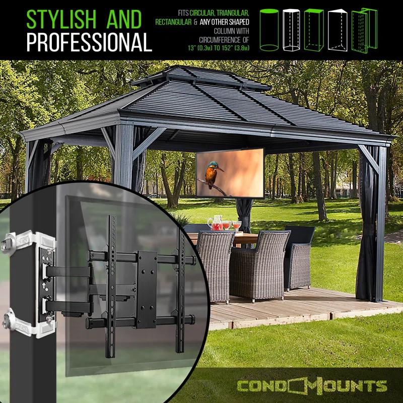 Condo Mounts CondoMounts NO Drill Full Motion Pillar TV Mount,Holds 80lbs,Fits 8" & Wider