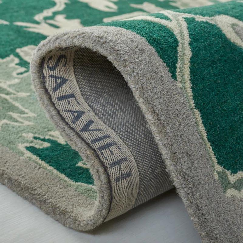 Lauren Ralph Lauren Lauren Ralph Lauren Hand Tufted Wool/Cotton Floral Rug in Dark Green/Ivory