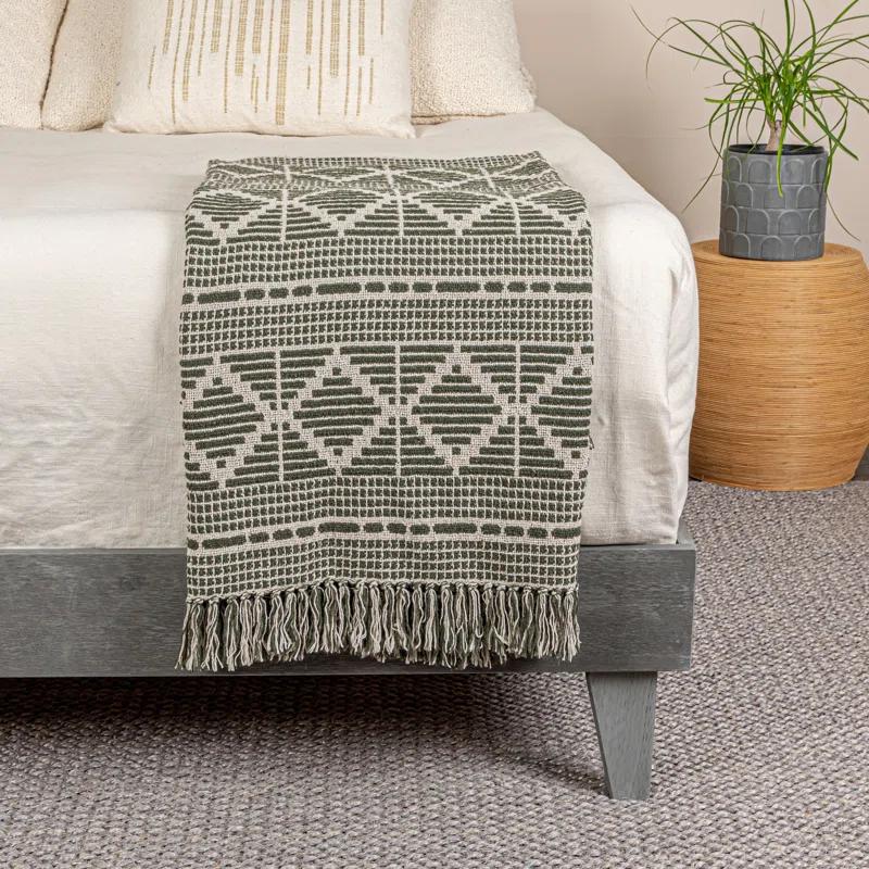 Bloomingville Hand Woven Throw Blanket