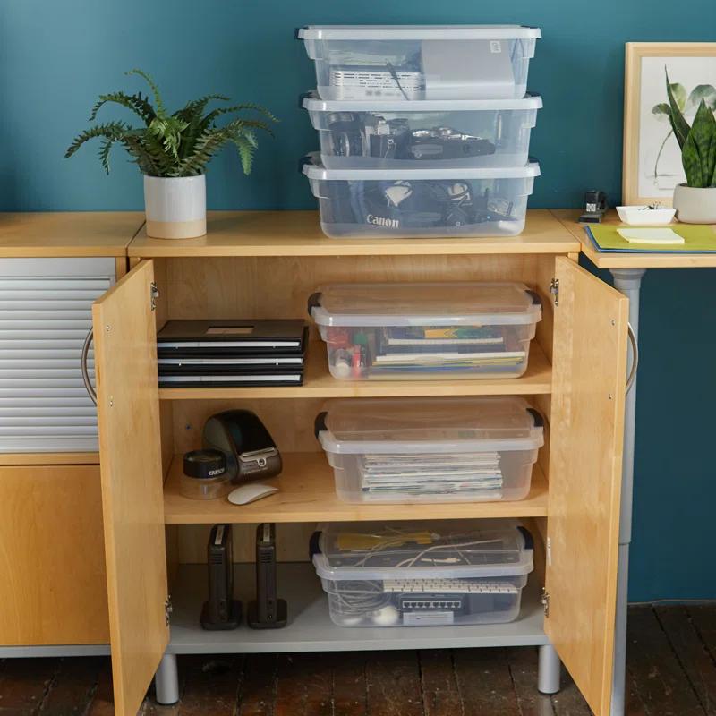 Rubbermaid Rubbermaid Cleverstore Clear 16 Qt Plastic Storage Bins with Lids, 6-Pack