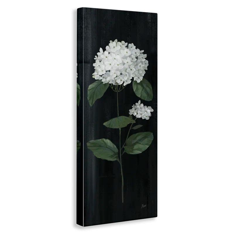 Stupell Industries " Hydrangea Flower Blossom Distressed Dark Background " by Nan Painting Print