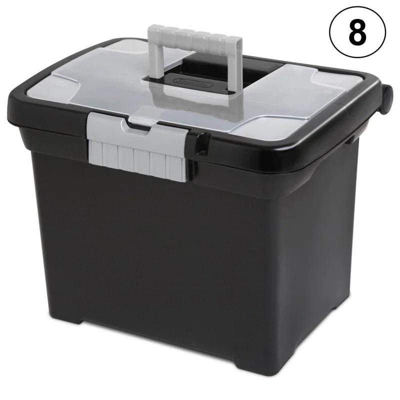 Sterilite Portable Lockable File Plastic Box Set (Set of 8)