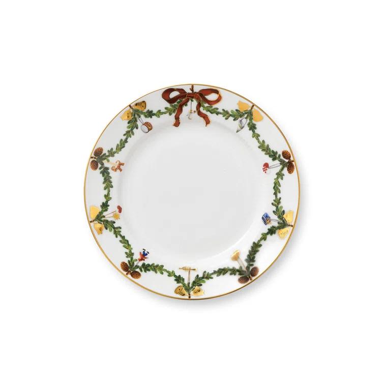 Royal Copenhagen Star Fluted Christmas Royal Copenhagen 7.4803" Bone China Salad or Dessert Plate & Reviews | Perigold
