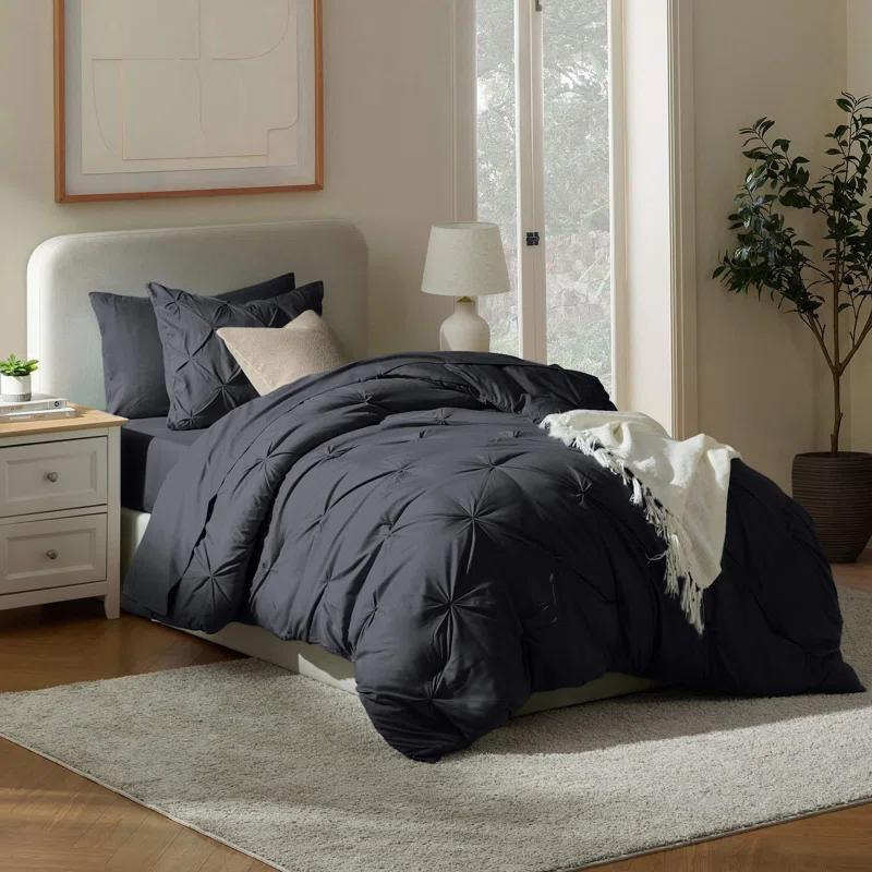 Bed-in-A-Bag Pleated Comforter Set with Bed Sheets
