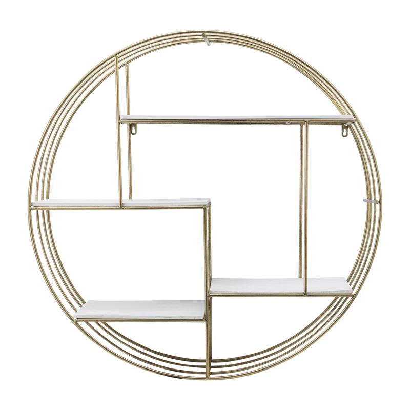 Birch Lane™ Kittle 4 Piece Round Floating Shelf with Hooks