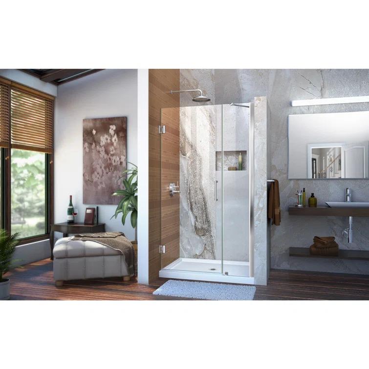 DreamLine Unidoor 39" W x 72" H  Hinged Frameless Shower Door with ClearMax™ Technology SHDR-20387210-01