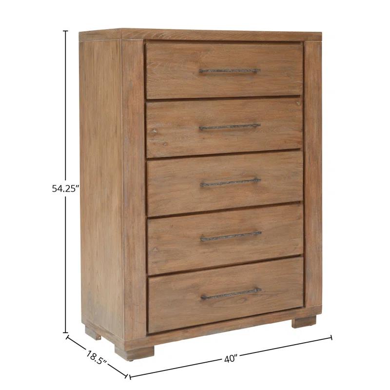Dick Idol Collection Driftwood Transitional 5-Drawer Vertical Chest