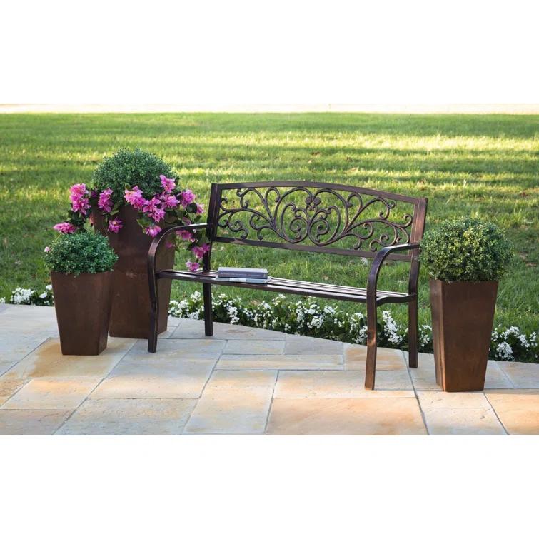 House of Hampton® Blooming Garden Metal Bench