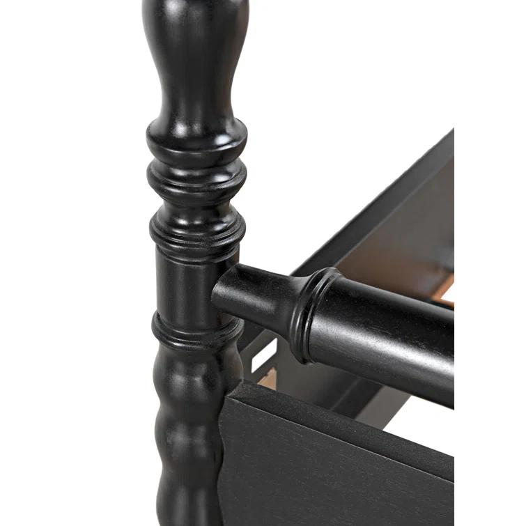 Noir Bachelor Solid Wood Slat Bed