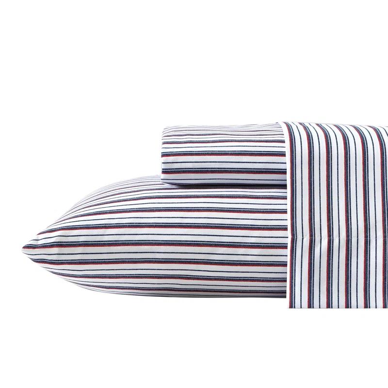 Nautica Microfiber Stripe Nautica Fitted Sheet and Standard Pillowcase Sets