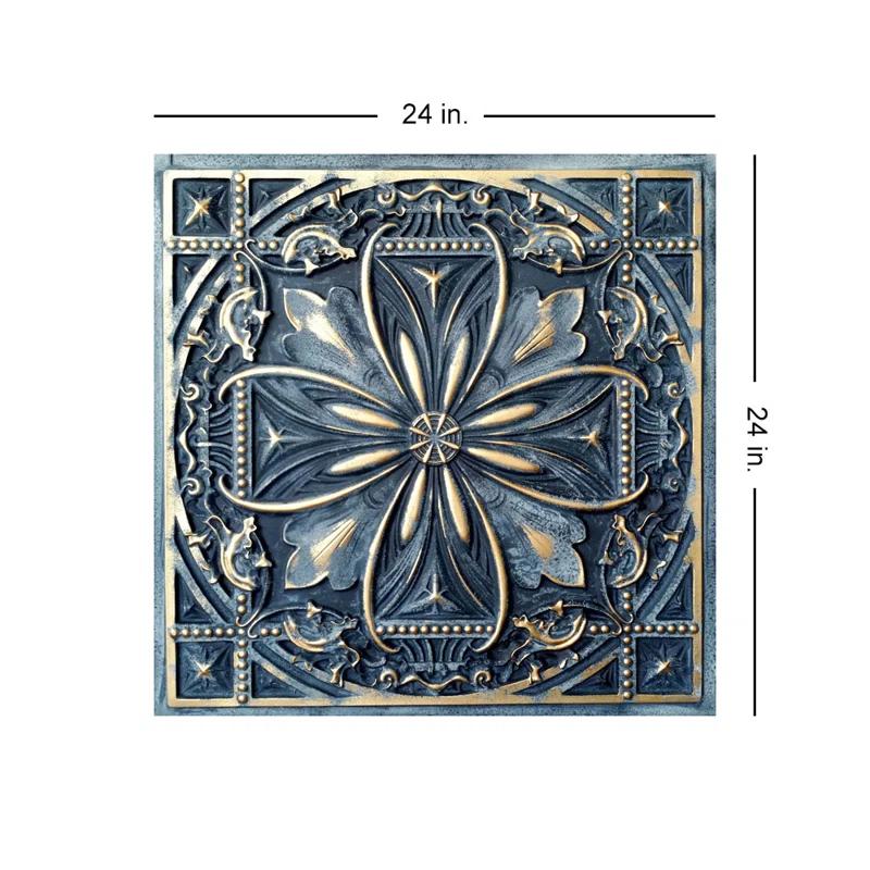 FromPlainToBeautifulInHours Milan 24'' L x 24'' W Textured PVC Drop-In & Glue Up Ceiling Tile Ceiling Tile (Set of 10)