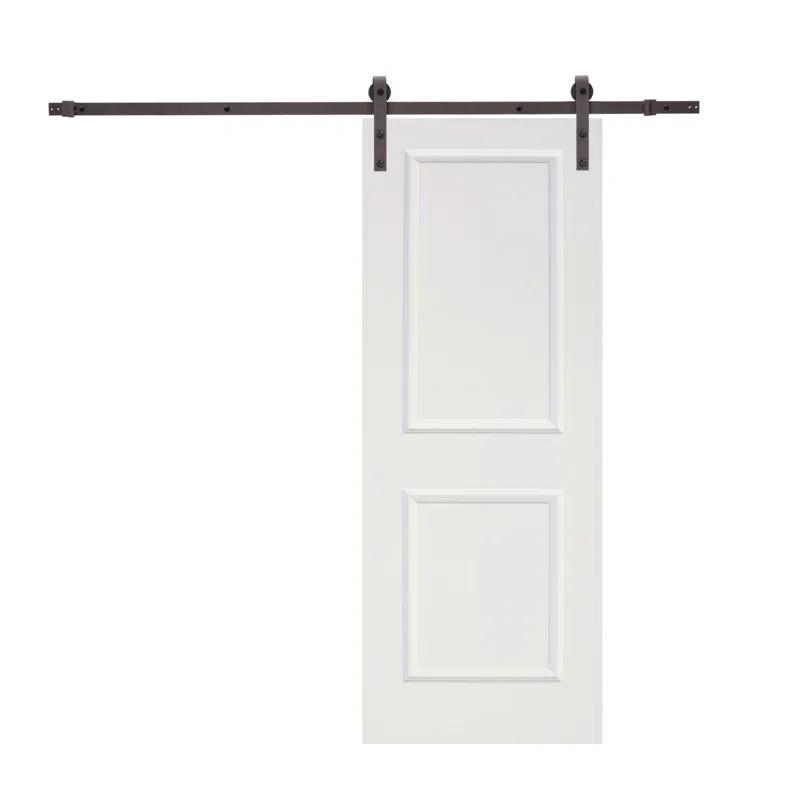 30'' x 86'' Solid + Manufactured Wood Paneled Primed with Installation Hardware Kit Barn Door