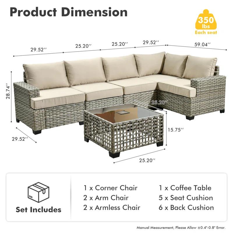 Lark Manor™ Carolle 6 - Person Outdoor Seating Group With Cushions