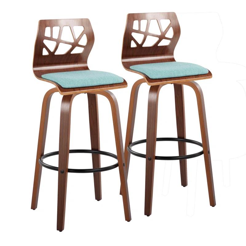 George Oliver Lakyia Swivel Upholstered Counter Stool (Set of 2)