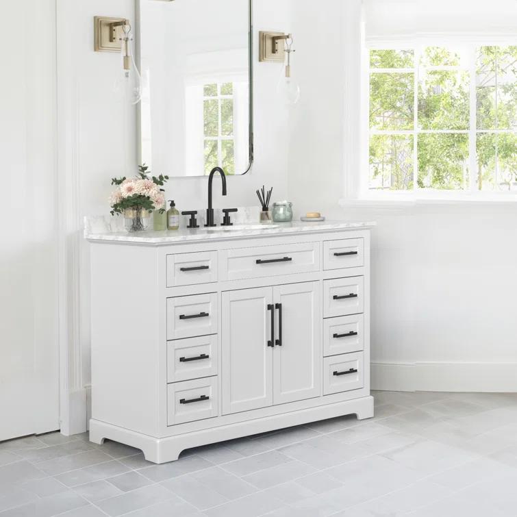 Lark Manor™ Poitra 48'' Single Bathroom Vanity with Engineered Marble Top