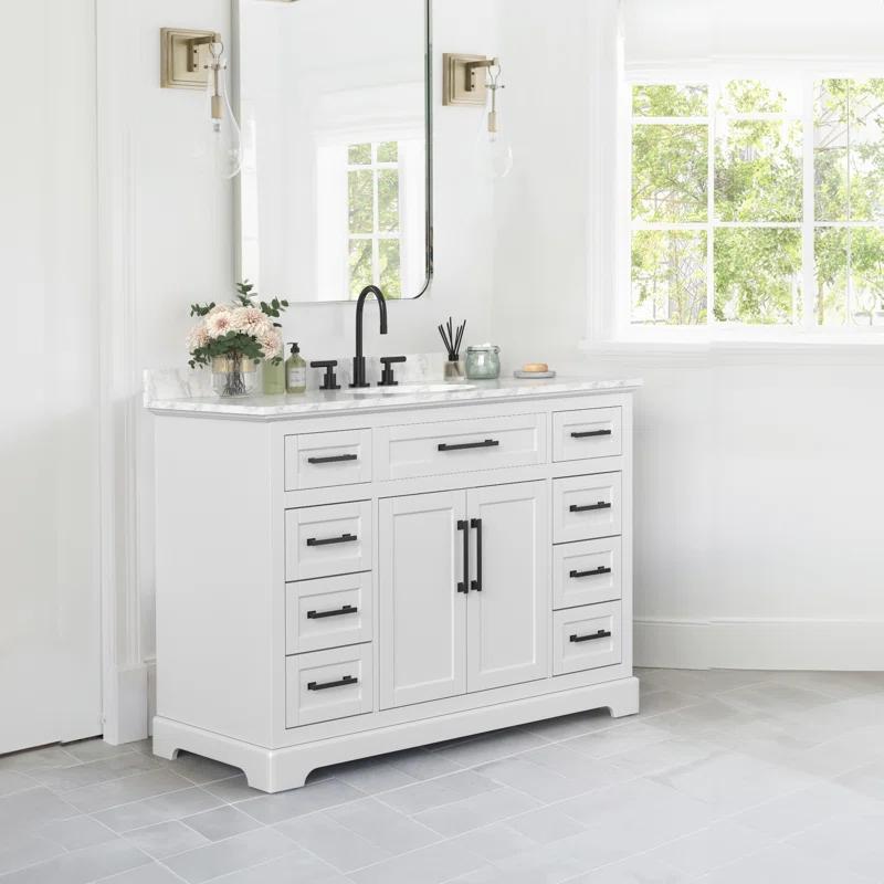 Lark Manor™ Poitra 48'' Single Bathroom Vanity with Engineered Marble Top