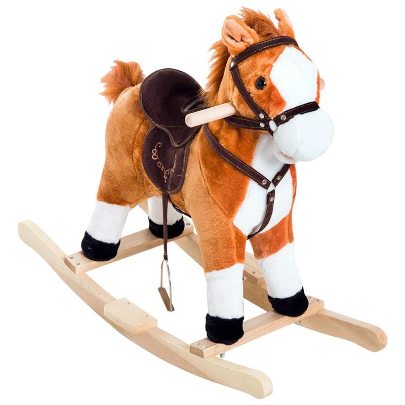 Qaba Kids Plush Toy Rocking Horse