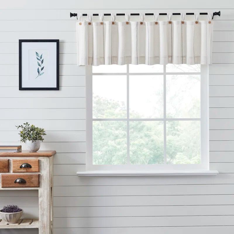 Gracie Oaks Cumberledge Stitched Burlap Tailored Window Valance
