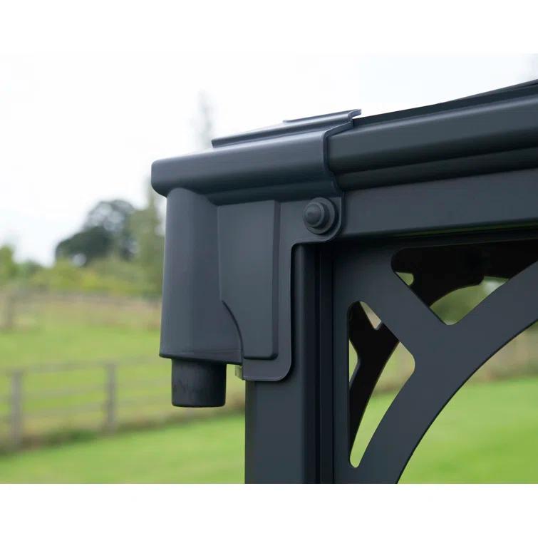 Canopia Palram - Canopia Palermo 10' X 10' Aluminum Hardtop Gazebo With Polycarbonate Roof Panels Durable Outdoor Patio Shelter Gray/Bronze