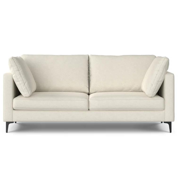 Simpli Home Ava Mid Century Sofa, Performance Fabric Couch for Living Room, Water-Repellent, Stain-Resistant, Reversible Cushions