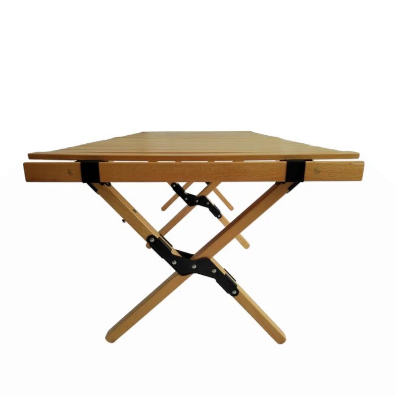 Multi-Function Wooden Foldable Portable Patio Dining Table, Naturalindoor And Outdoor Universal ,Natural