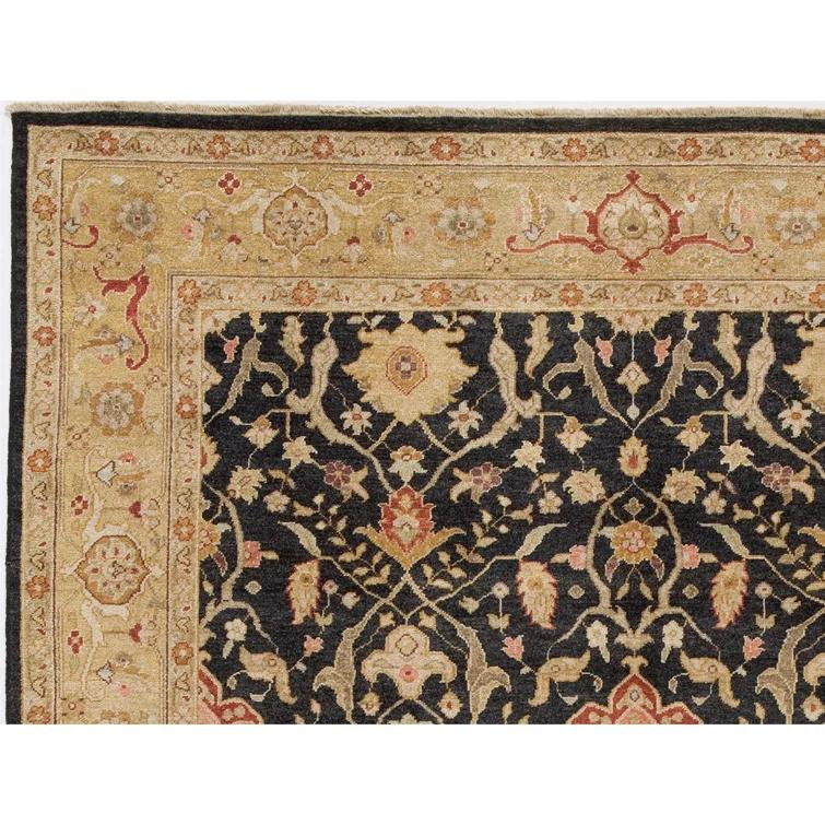 Bokara Rug Co., Inc. Rectangle Oriental Hand-Knotted Wool Area Rug in Black/Brown/Red