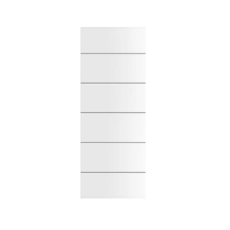 Calhome 80'' Hollow Paneled Primed Sliding Closet Doors