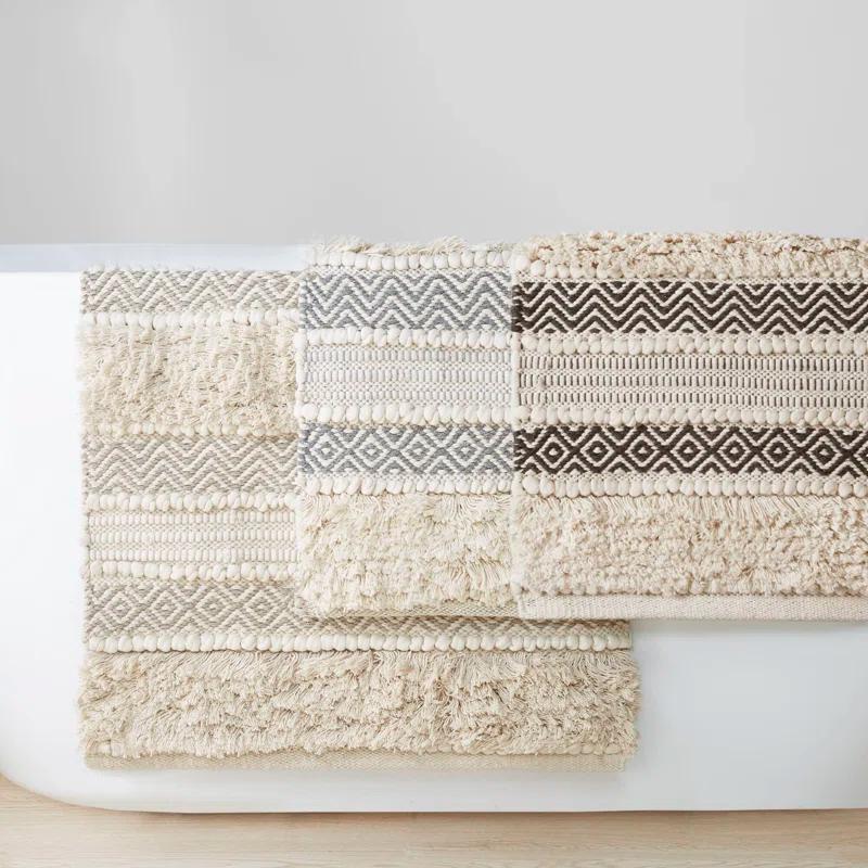 INK+IVY Asher Cotton Blend Bath Rug with Non-Slip Backing