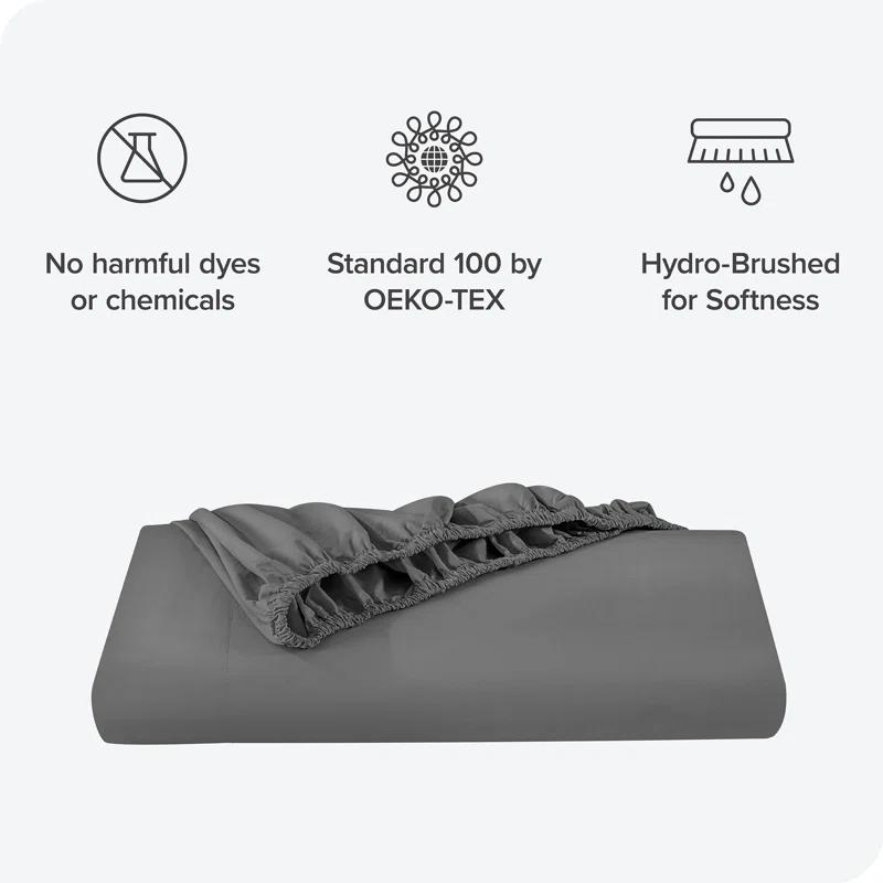 Bare Home 260 Thread Count Organic Cotton Percale Fitted Sheet