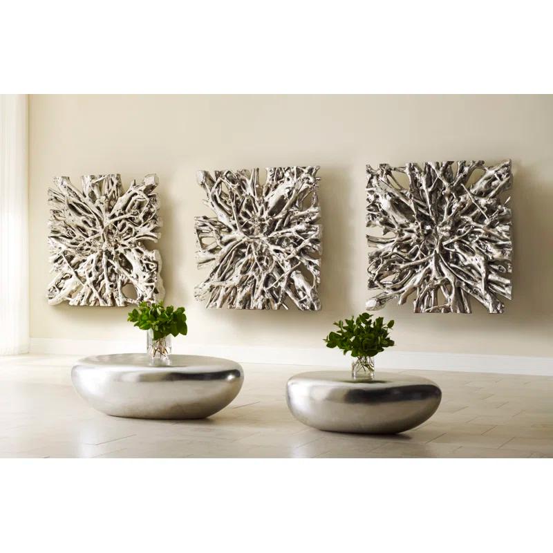 Silver Leaf River Stone Coffee Table